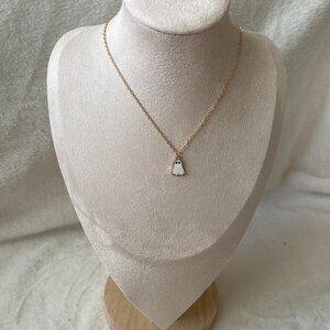 White Halloween ghost necklace